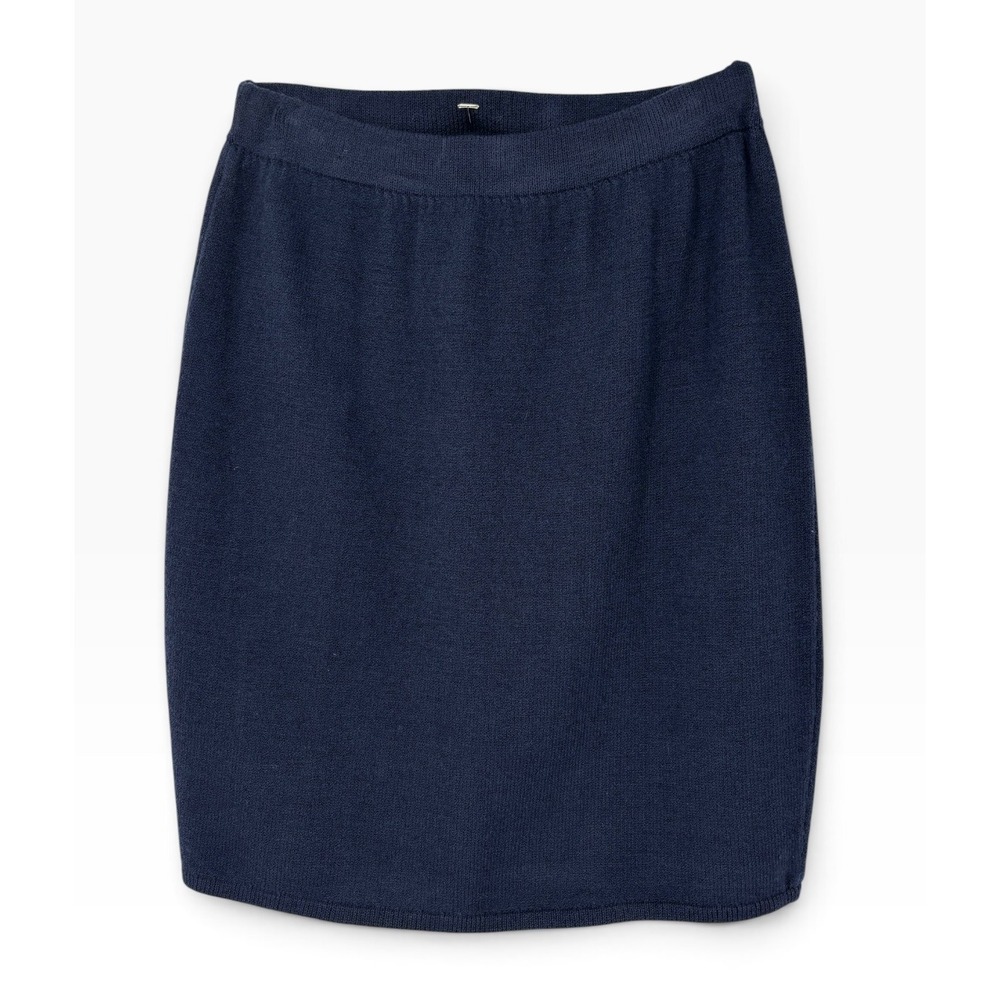 St John Collection By Marie Gray Knit Pencil Skirt Womens M Navy Minimalist